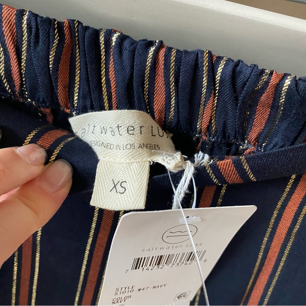 SALTWATER LUXE - Dover Bottom/Pants in Metallic Stripes Size XS - Picture 8 of 9